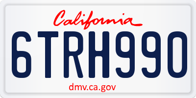 CA license plate 6TRH990