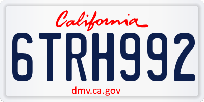 CA license plate 6TRH992