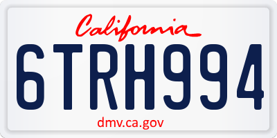 CA license plate 6TRH994