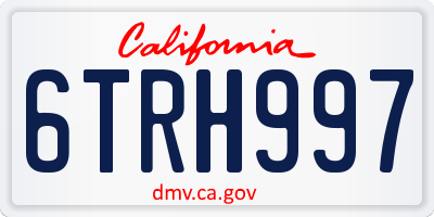 CA license plate 6TRH997