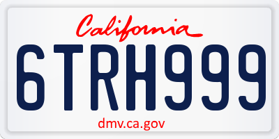 CA license plate 6TRH999