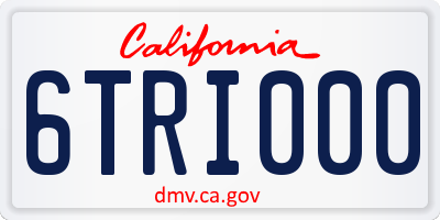 CA license plate 6TRI000