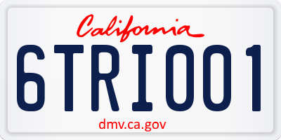 CA license plate 6TRI001