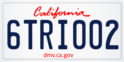 CA license plate 6TRI002
