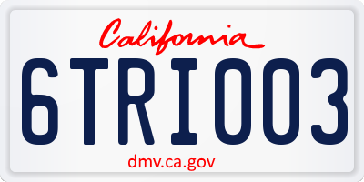 CA license plate 6TRI003