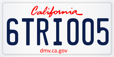 CA license plate 6TRI005