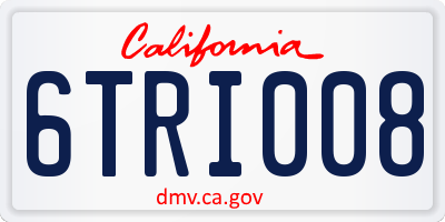 CA license plate 6TRI008