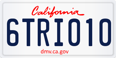 CA license plate 6TRI010