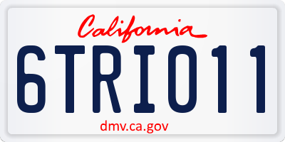 CA license plate 6TRI011