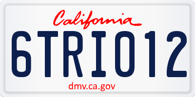 CA license plate 6TRI012