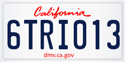 CA license plate 6TRI013