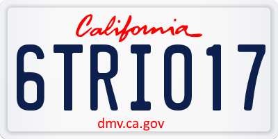 CA license plate 6TRI017