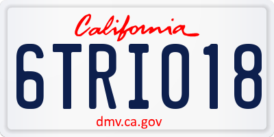 CA license plate 6TRI018