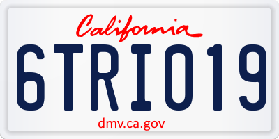 CA license plate 6TRI019