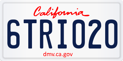 CA license plate 6TRI020