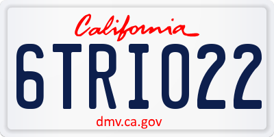 CA license plate 6TRI022