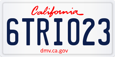 CA license plate 6TRI023