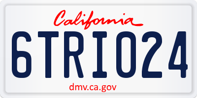 CA license plate 6TRI024