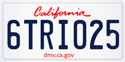 CA license plate 6TRI025