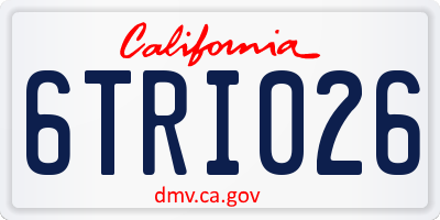 CA license plate 6TRI026