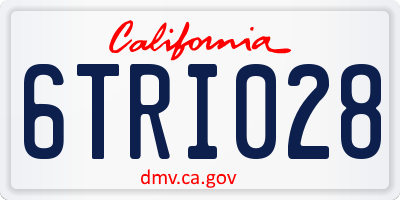 CA license plate 6TRI028