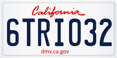 CA license plate 6TRI032