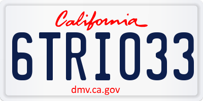 CA license plate 6TRI033