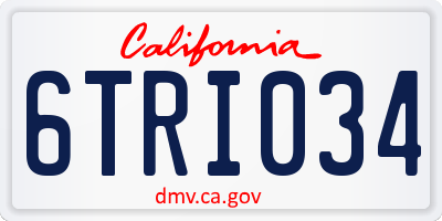 CA license plate 6TRI034