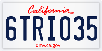 CA license plate 6TRI035