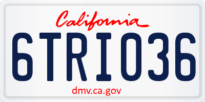 CA license plate 6TRI036