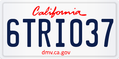 CA license plate 6TRI037