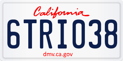CA license plate 6TRI038