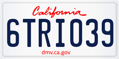 CA license plate 6TRI039