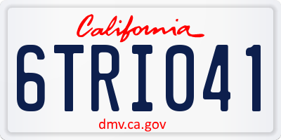 CA license plate 6TRI041