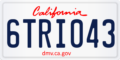 CA license plate 6TRI043