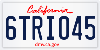 CA license plate 6TRI045