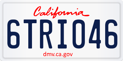 CA license plate 6TRI046