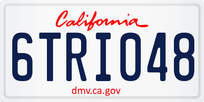 CA license plate 6TRI048