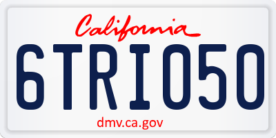 CA license plate 6TRI050