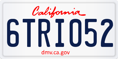 CA license plate 6TRI052