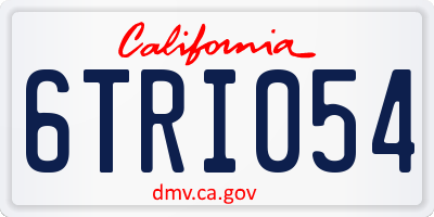 CA license plate 6TRI054