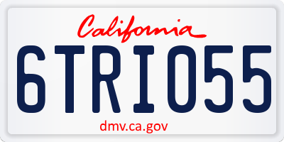 CA license plate 6TRI055