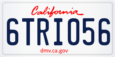 CA license plate 6TRI056