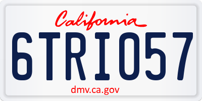 CA license plate 6TRI057