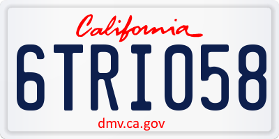 CA license plate 6TRI058