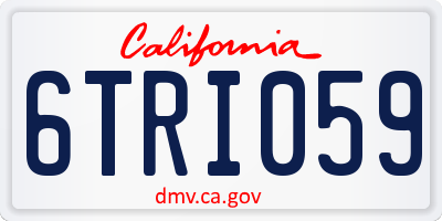 CA license plate 6TRI059
