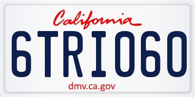 CA license plate 6TRI060