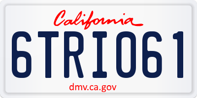 CA license plate 6TRI061