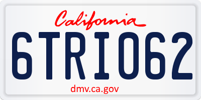 CA license plate 6TRI062