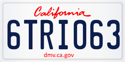 CA license plate 6TRI063